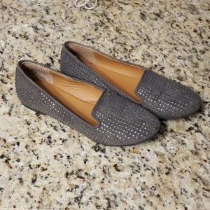 Gray rhinestone flats